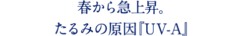 春から急上昇。 たるみの原因『UV-A』