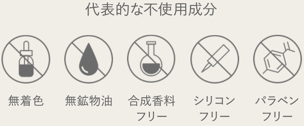 代表的な不使用成分